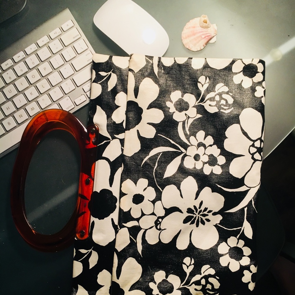 Vintage Graphic Floral Tote Handbag